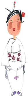 Japonka w białym kimono