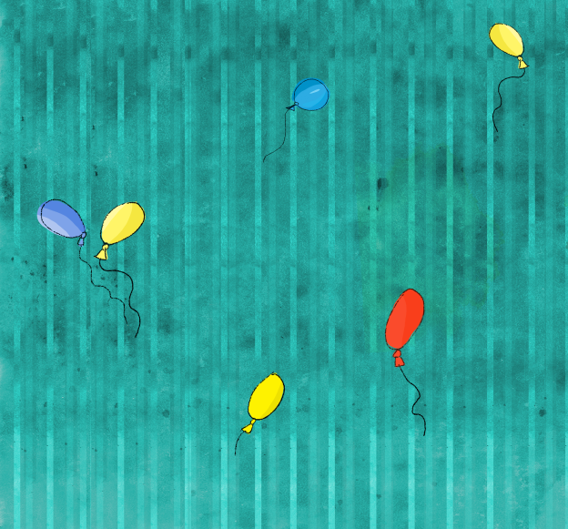 okładka zielona z balonikami